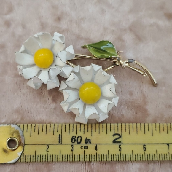 8 vintage enamel flower brooch pin lot RETRO MOD - Picture 4 of 10